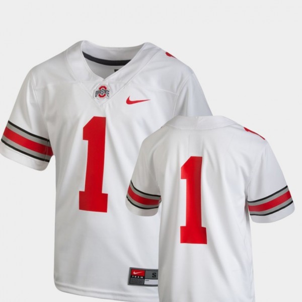 Ohio State Buckeyes Youth #1 White Team College Football Jersey 2404FZKJ2